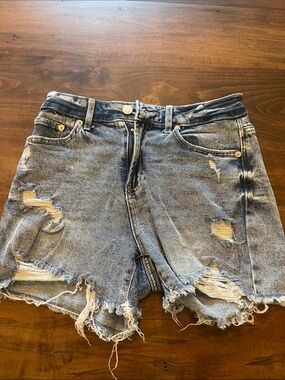No Boundaries Light Blue Distressed Denim Jean Shorts - size 5
